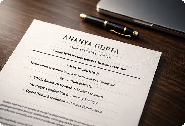 executive resume writing service india