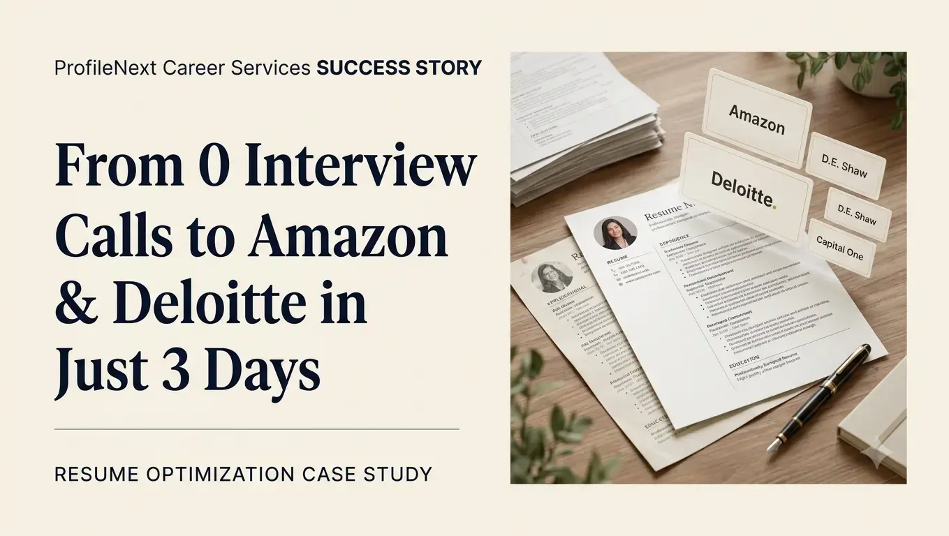 Resume Optimization Case Study: From 0 Interview Calls to Amazon & Deloitte in Just 3 Days